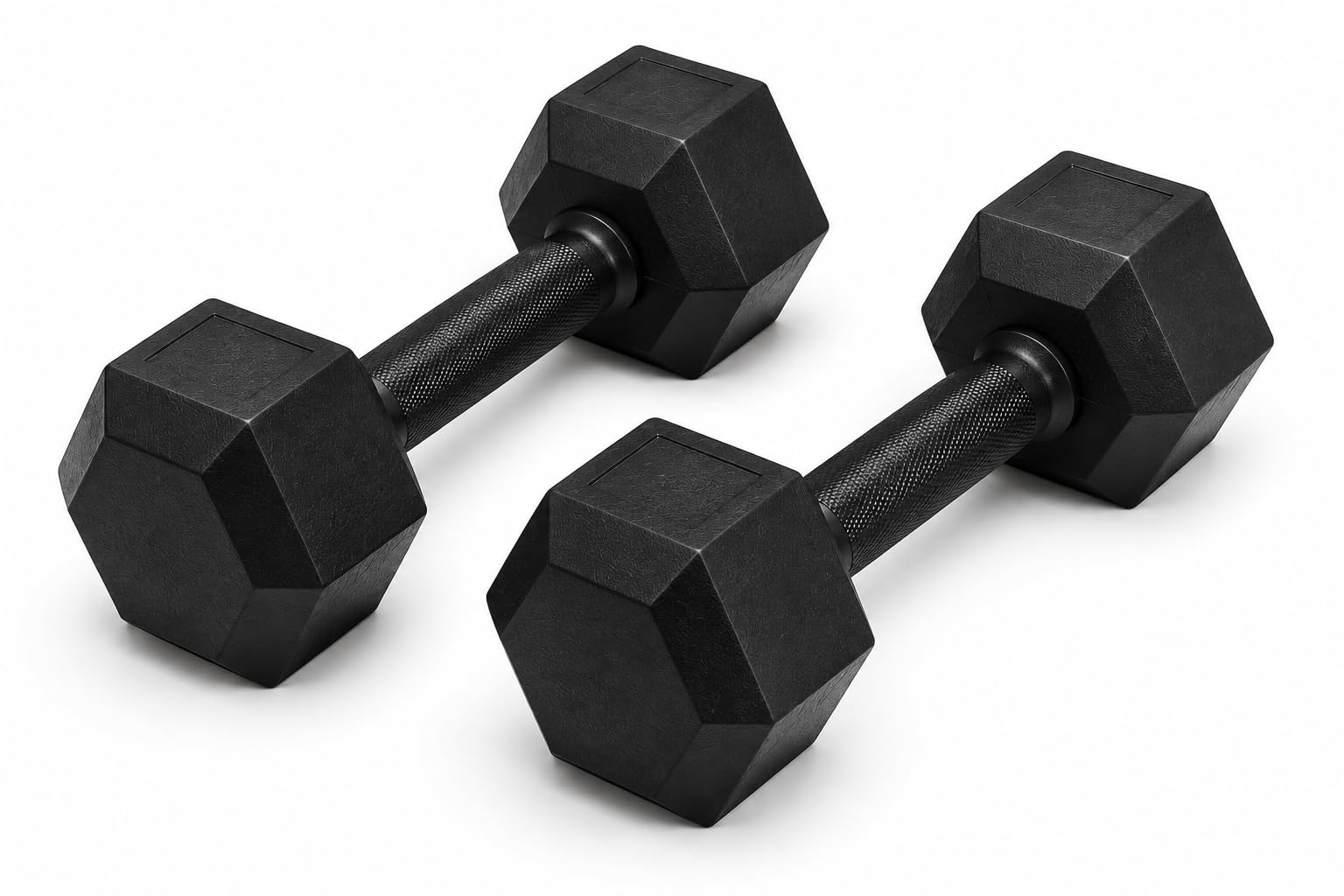 3kg pvc hex dumbbell set of 2, pvc coated with knurled grip handle | anti-roll hexagon shape, floor-friendly coating, strength training, compact & portable, 20.5 cm length