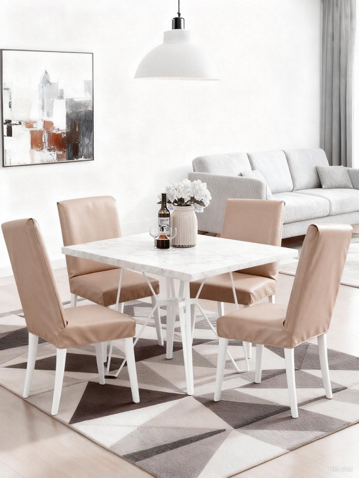 Set di 4 coprisedia in pelle PU, elastici e impermeabili, lavabili e rimovibili, universali, per sala da pranzo, cucina, ristorante, hotel e matrimoni