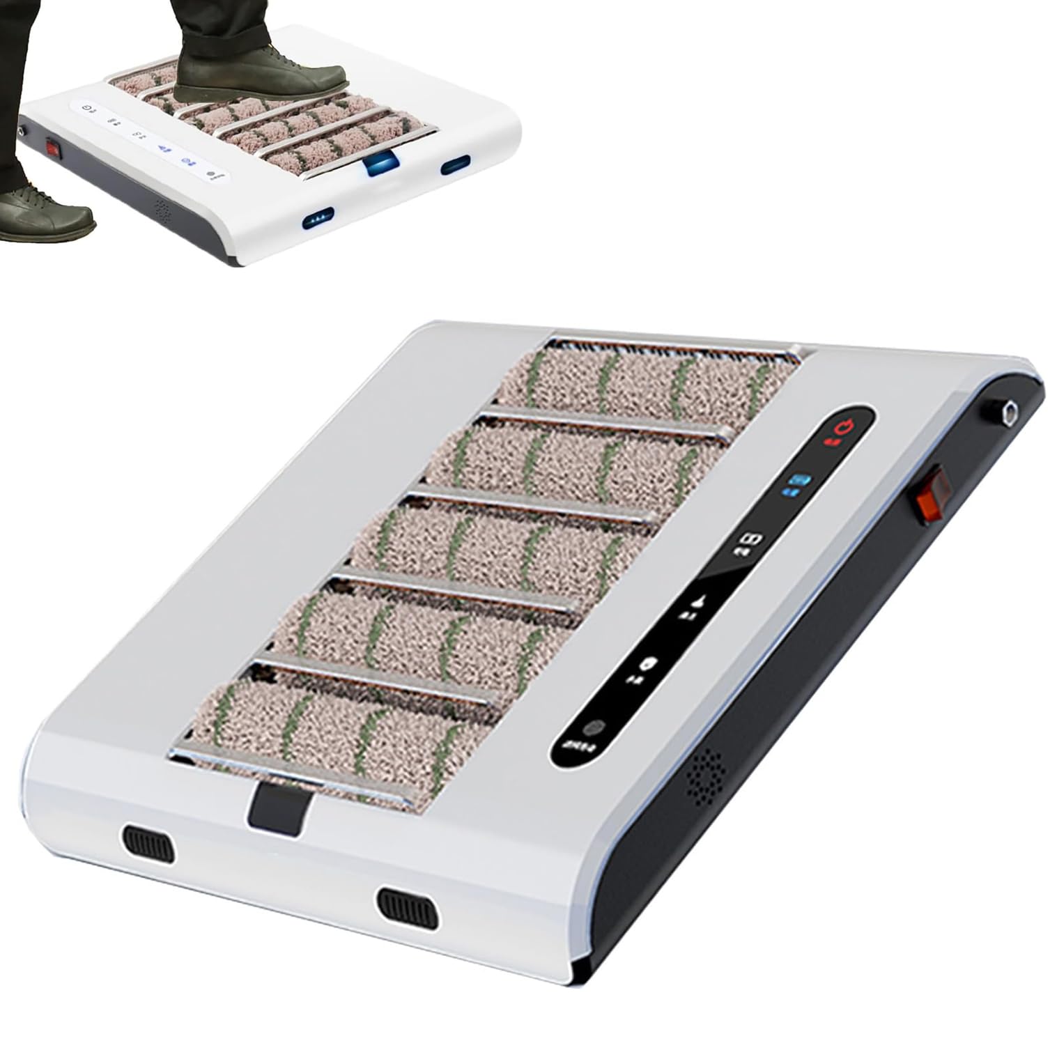 Fully Automatic Shoe Sole Cleaning Machine - 1000Pa Suction, 260RPM Quick Clean in 5 Seconds, Rechargeable Induction Polisher for Home, Office & Laboratory Floors