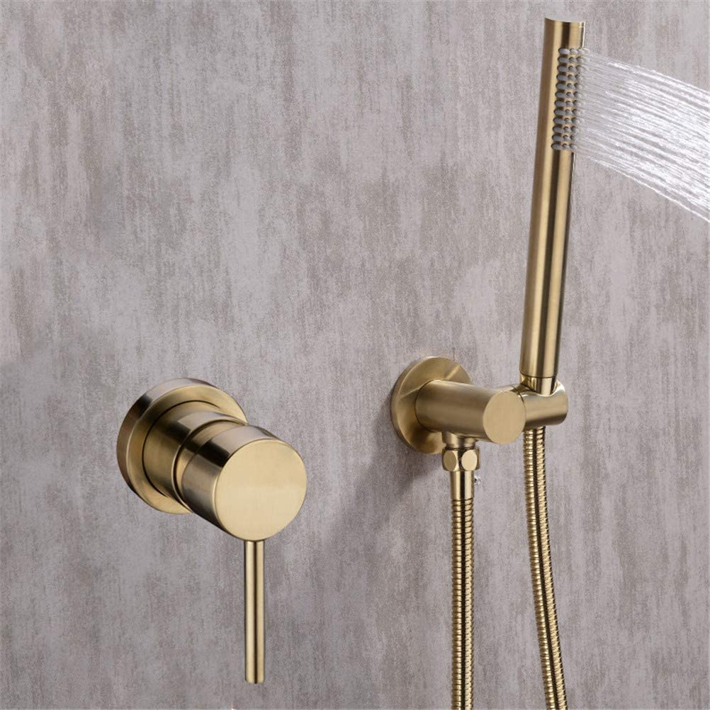 OZBMA shower set faucet concealed wall mounted bathroom system vlave hand held head black brushed set,