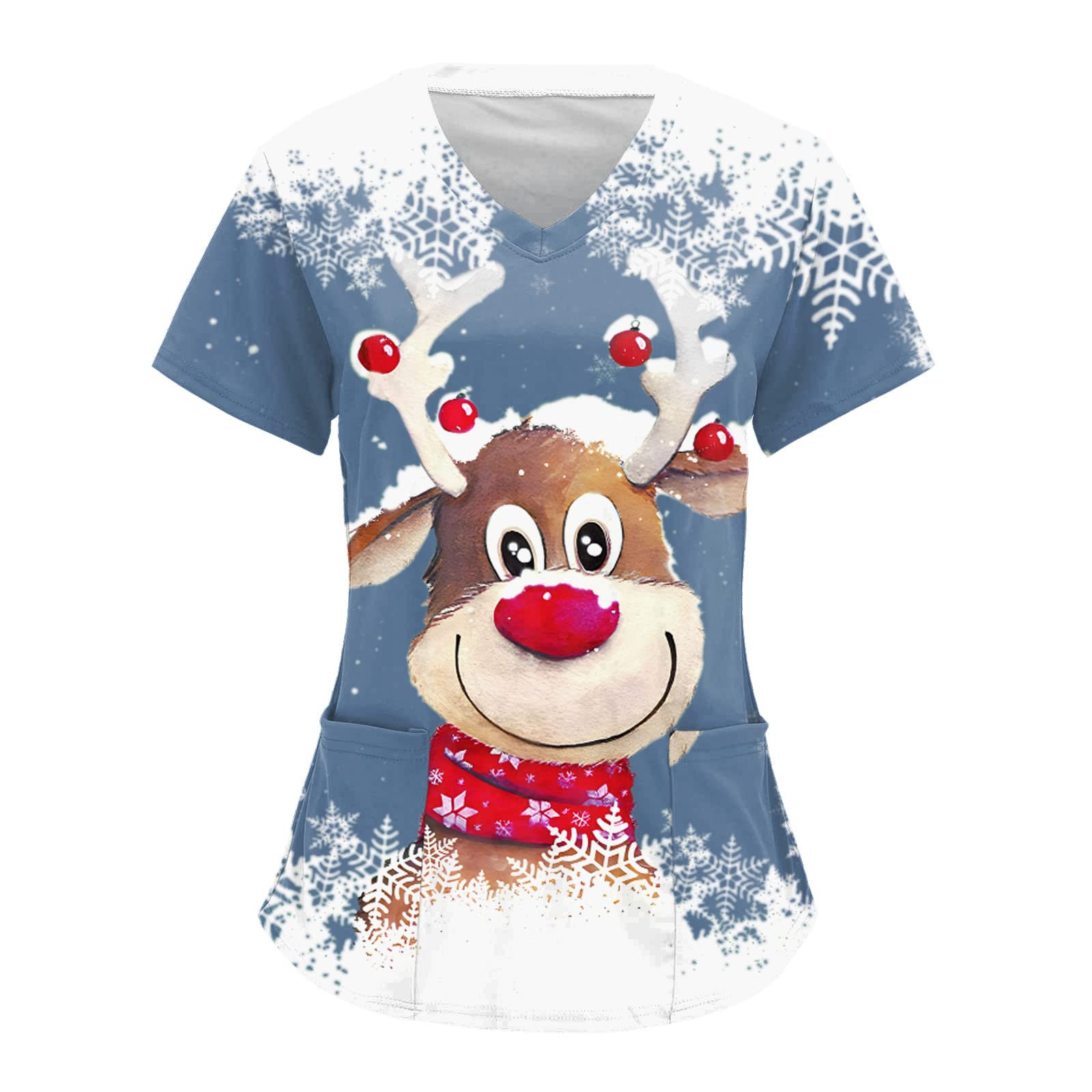Genericchristmas Scrubs Nurses Top Healthcare Tunic Christmas Short Sleeve  Santa | Desertcart Seychelles, image size:1600x1600