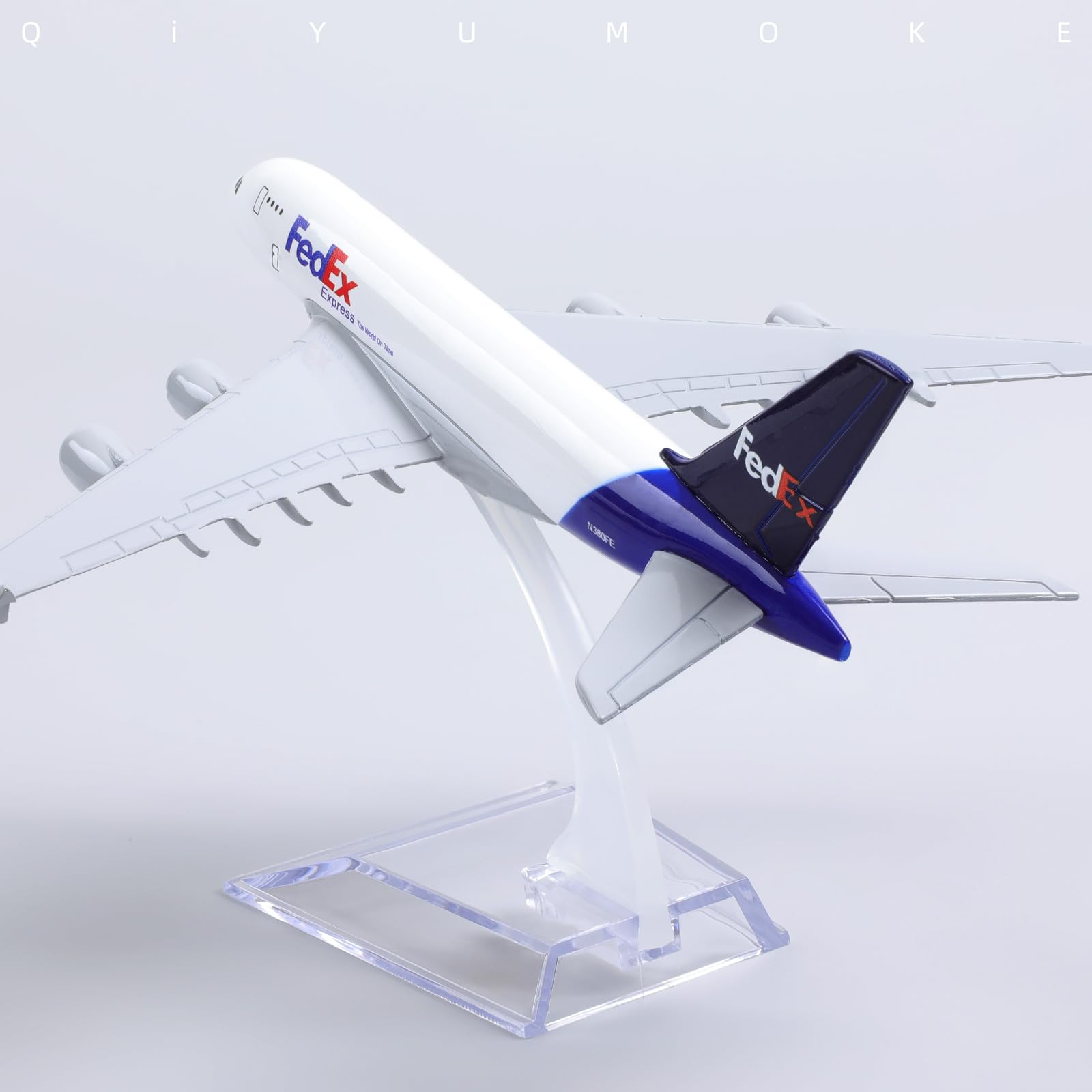 1/400 A380 Modello di aeroplano in metallo pressofuso per FedEx A380 con supporto (6 pollici) Kit di modello aereo in lega per appassionati di aviazione