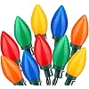 HAYATA C9 Big Bulbs Classic Christmas Lights 100 LED 64ft Strawberry String Light Fairy Lighting for Outdoor Indoor Multi Color 100LED
