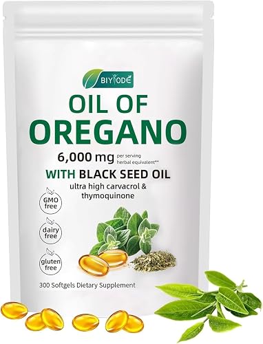Oregano & Black Seed Oil Complex, 300 Softgels | High-Potency Carvacrol & Thymoquinone | Plant-Based