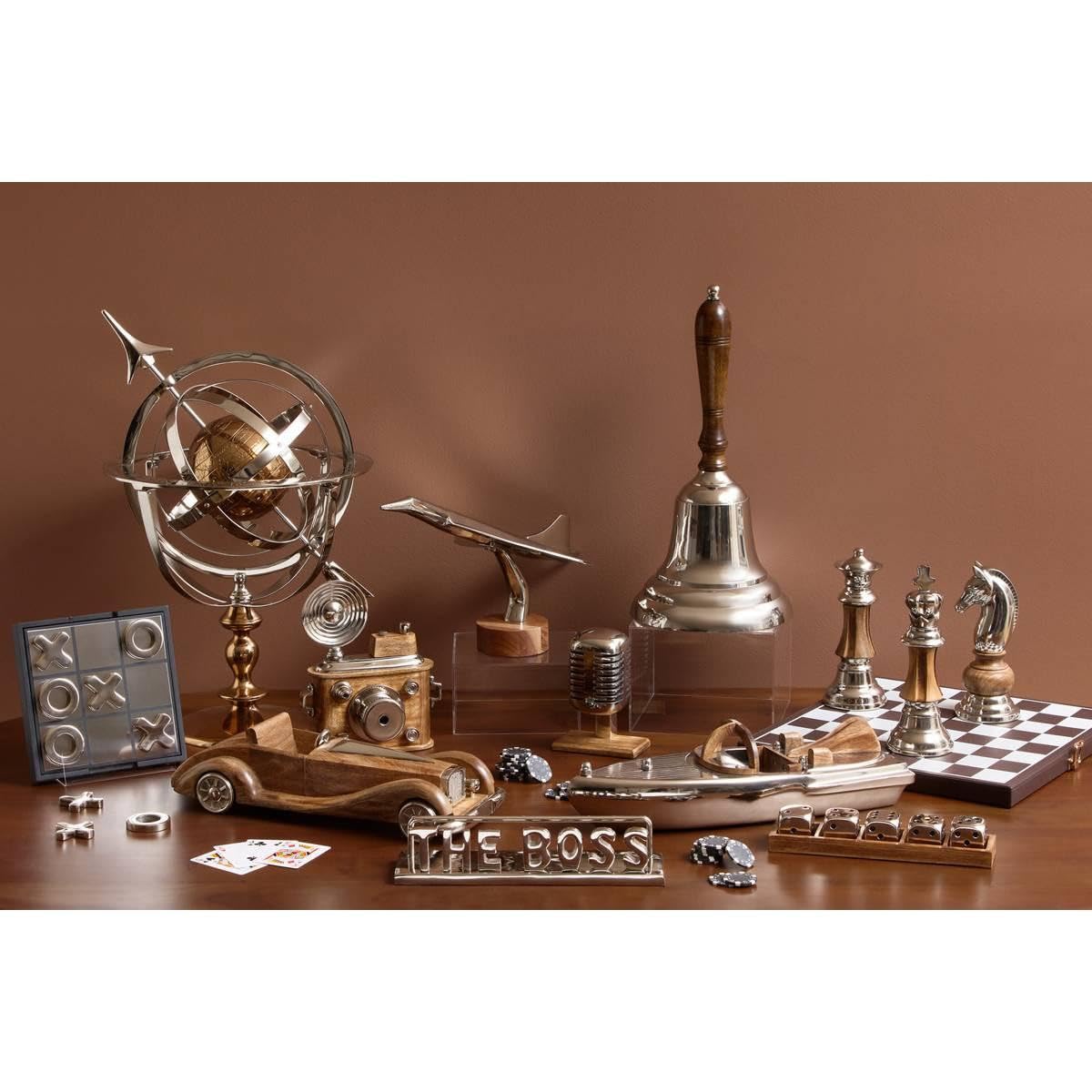 Atmosphera Créateur d'intérieur - Bateau Déco Rétro "Johan" 45cm Argent