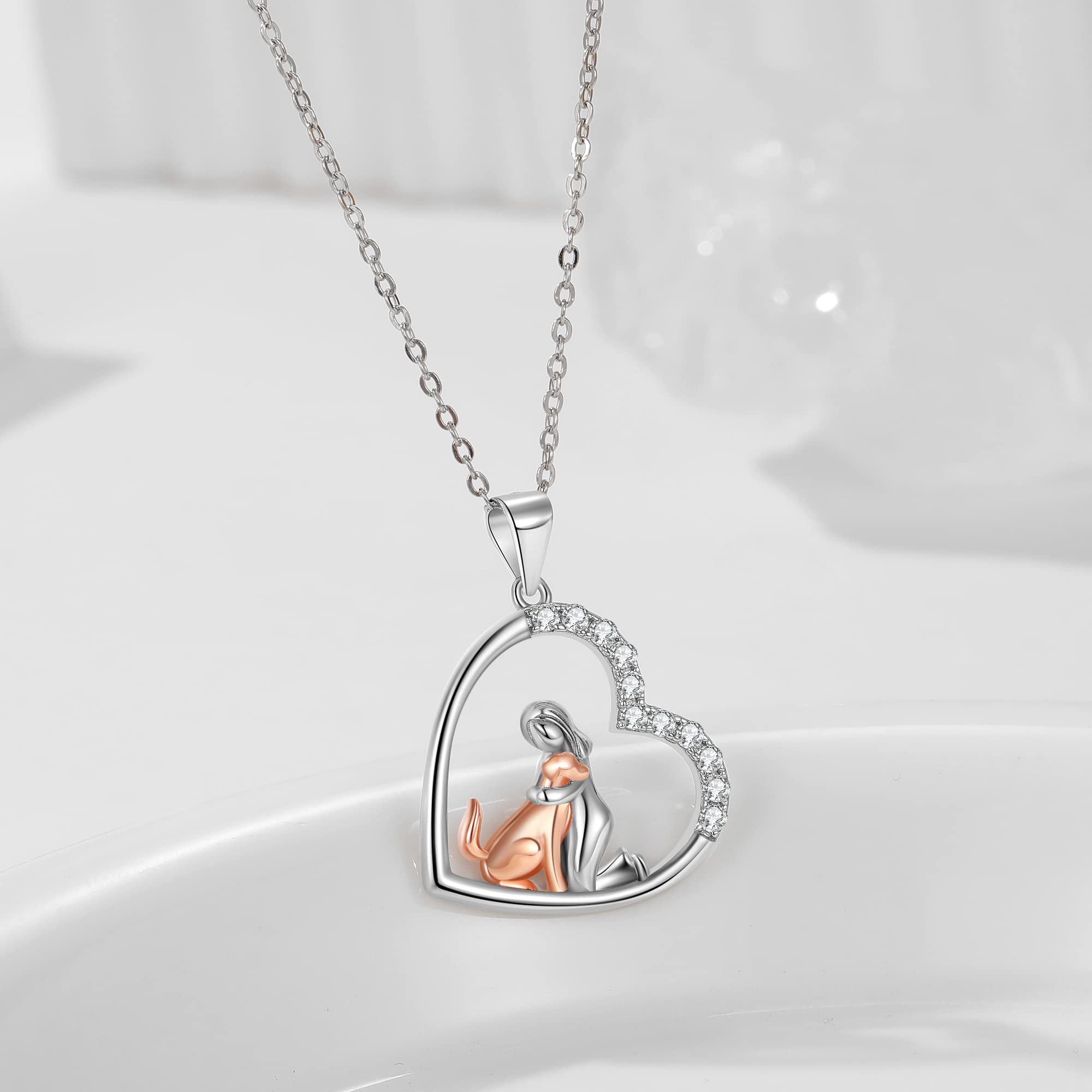Niedliche Tier Kette für Liebhaber S925 Sterling Silber Anhänger Ich Dich für immer Tier Halskette Schmuck Geschenk für Frauen Damen