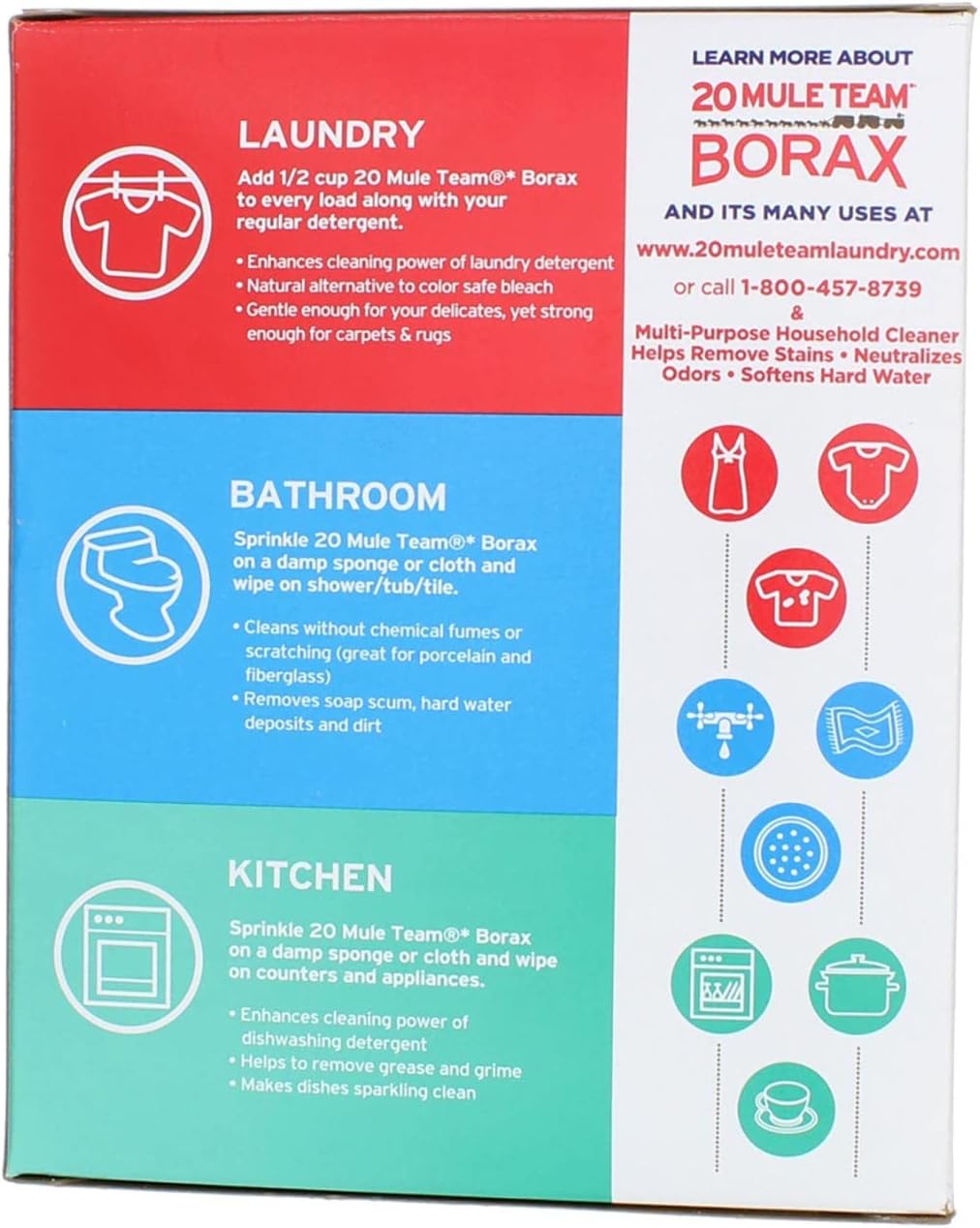 Borax 20 Mule Team Detergent Booster, 65 Oz. (3)