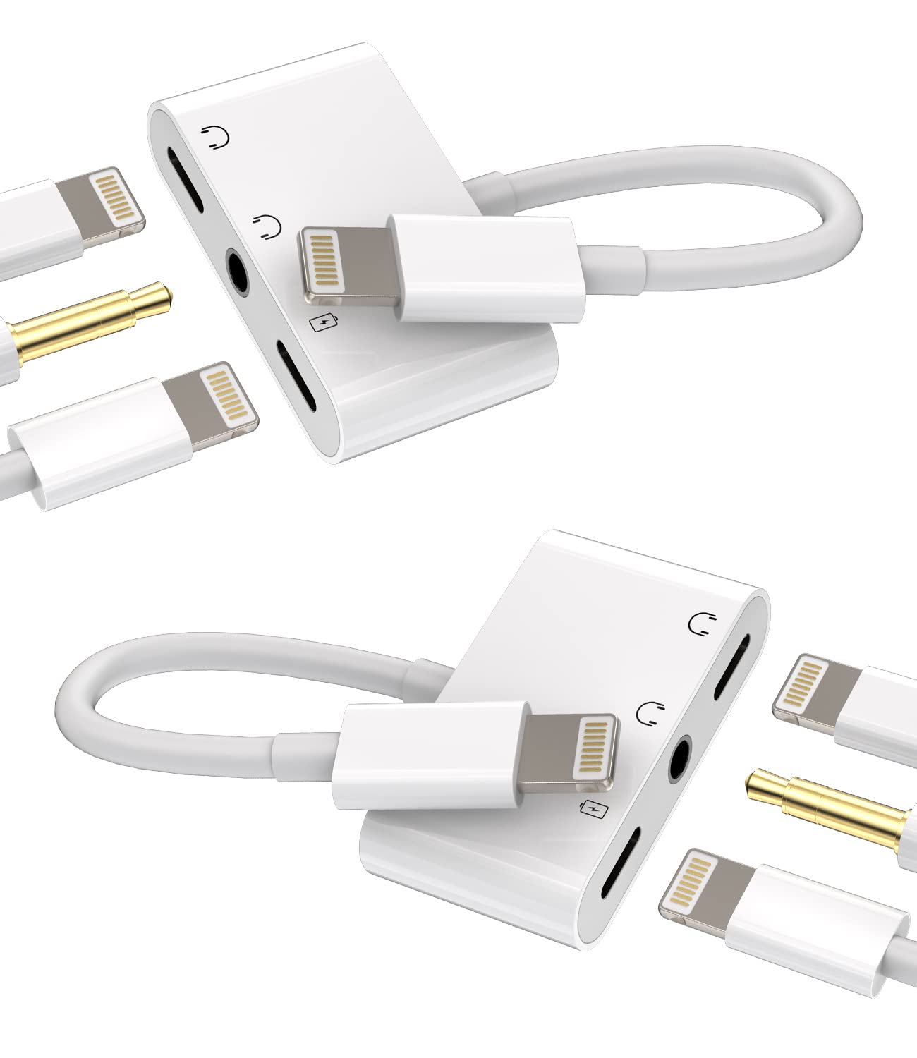 iPhone純正 ケース入りイヤフォン3個・充電アダプター付きイヤフォン2