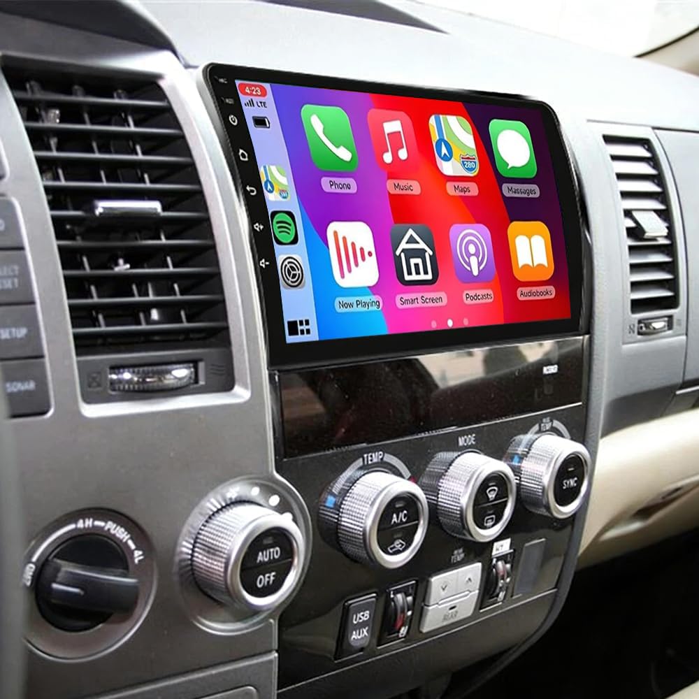 4+64G Android 15 Double Din Car Radio for Toyota Sequoia 2008-2018, 4 Core 10"Touch Screen Car Stereo for Toyota Tundra 2007-2013 with Wireless Carplay Android Bluetooth Backup Camera WiFi DSP FM/RDS