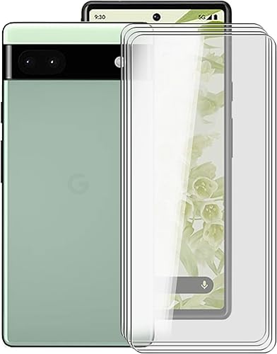 Protector de pantalla templado para Google Pixel 6a Galss, KJYF 4 unidades de alta transparencia dureza 9H sin burbujas Película protectora de