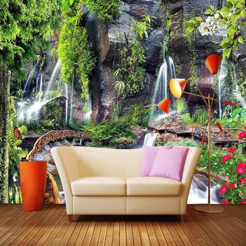 Papier peint photo 3D cascade grand réalisme pour chambre