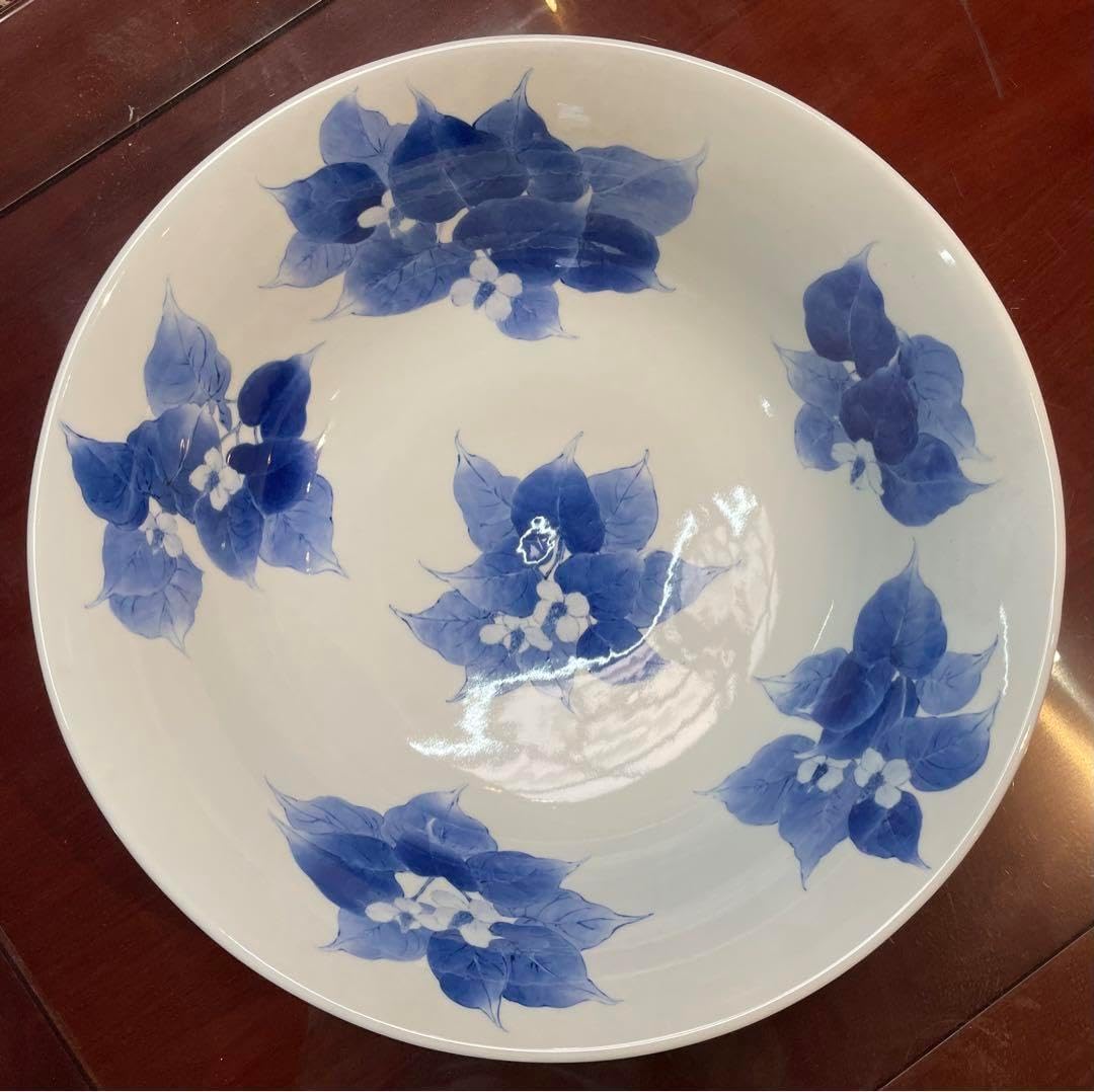 手描き染付大鉢 井上匠 染付十薬文鉢 手描き染付大鉢 井上匠 染付十薬