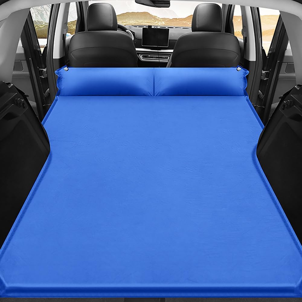 Car Inflatable Mattress for Toyota Grand Highlander 7 Seater 2024 2025. Rear Trunk Air Cushion Camping Travel Folding Self Inflating Sleeping Pad Back Seat Air Mattresses,Normal-Blue