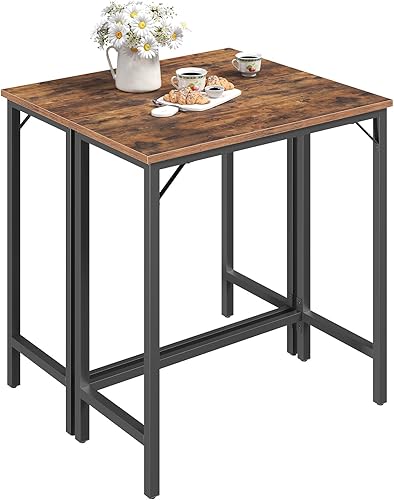 Miniatura 9 de Mesa de barra estrecha de altura de barra, mesa de pub de 63 pulgadas para comedor, mesa de barra con marco de metal resistente, mesa de barra