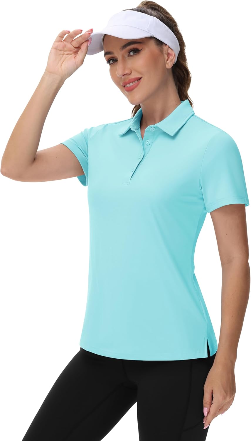TACVASEN Women's Golf Polo Shirts Short Sleeve UPF 50+ Sun Protection Golf Shirts for Women Quick Dry Collared Polos - Image 2