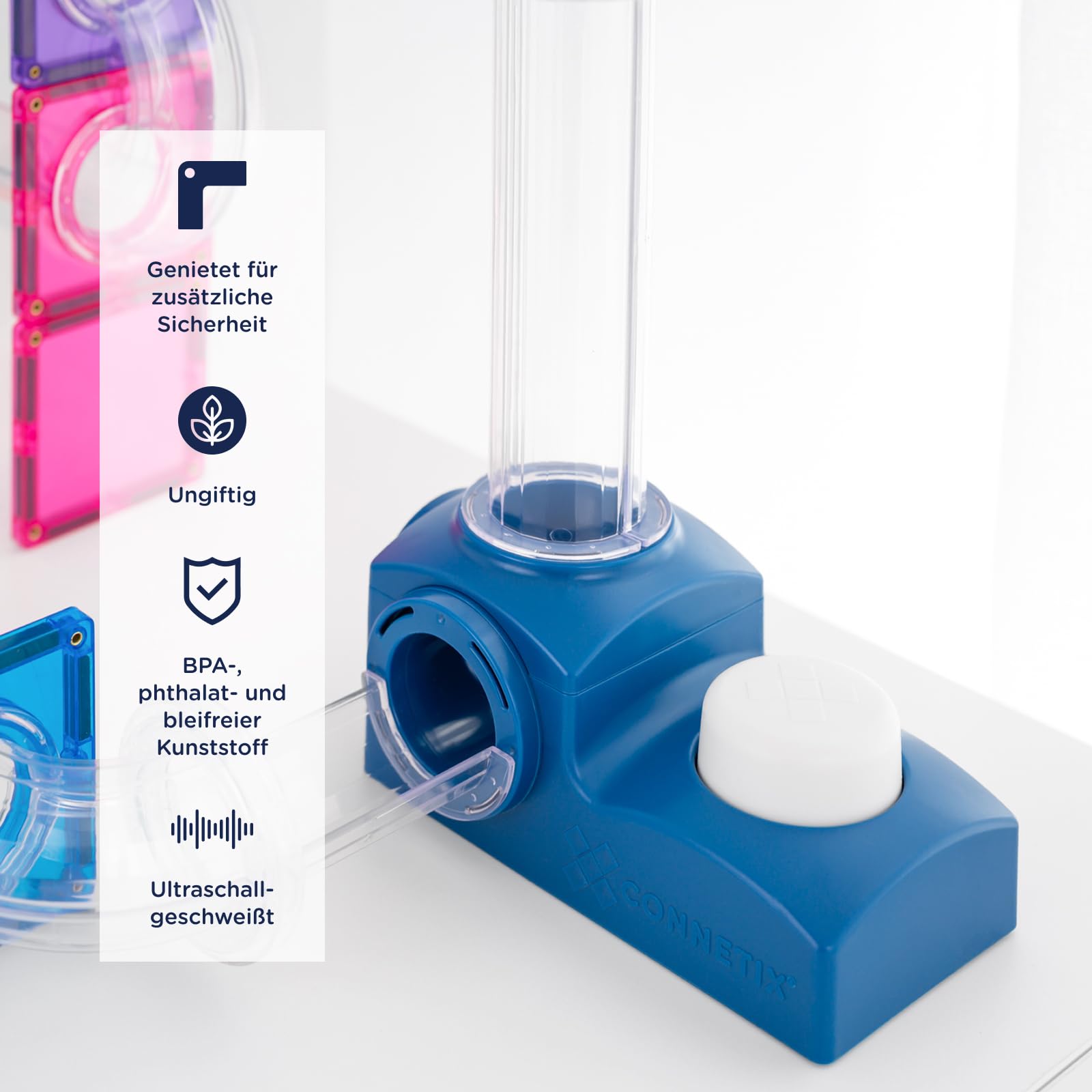 CONNETIX Magnetische Bausteine Kugelbahn Katapult Pack, 47 Stück | Starte hoch hinaus, baue kreativ und entdecke Kraft und Bewegung mit starkem Katapult, Röhren und Holzkugeln. Ab 3 Jahren.