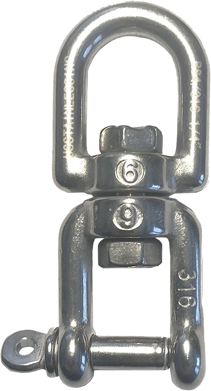 US Stainless Stainless Steel 316 Anchor Swivel Eye and Jaw 6mm or 1/4" Marine Grade