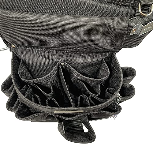 Boulder Bag Ultimate Electrician's Max Combo With Comfort Back Support Tool Belt, Leather Belt Buckle, Heavy Duty Work Belt, Black, (Large 33-36 Inch Waist), Made In Usa #TOP3