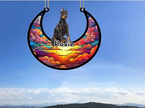 Vista 265 de LOVELYPOD Adorno de Navidad personalizado de perro pastor alemán, atrapasoles conmemorativo, adorno de Navidad de pastor alemán con nombre, pérdida