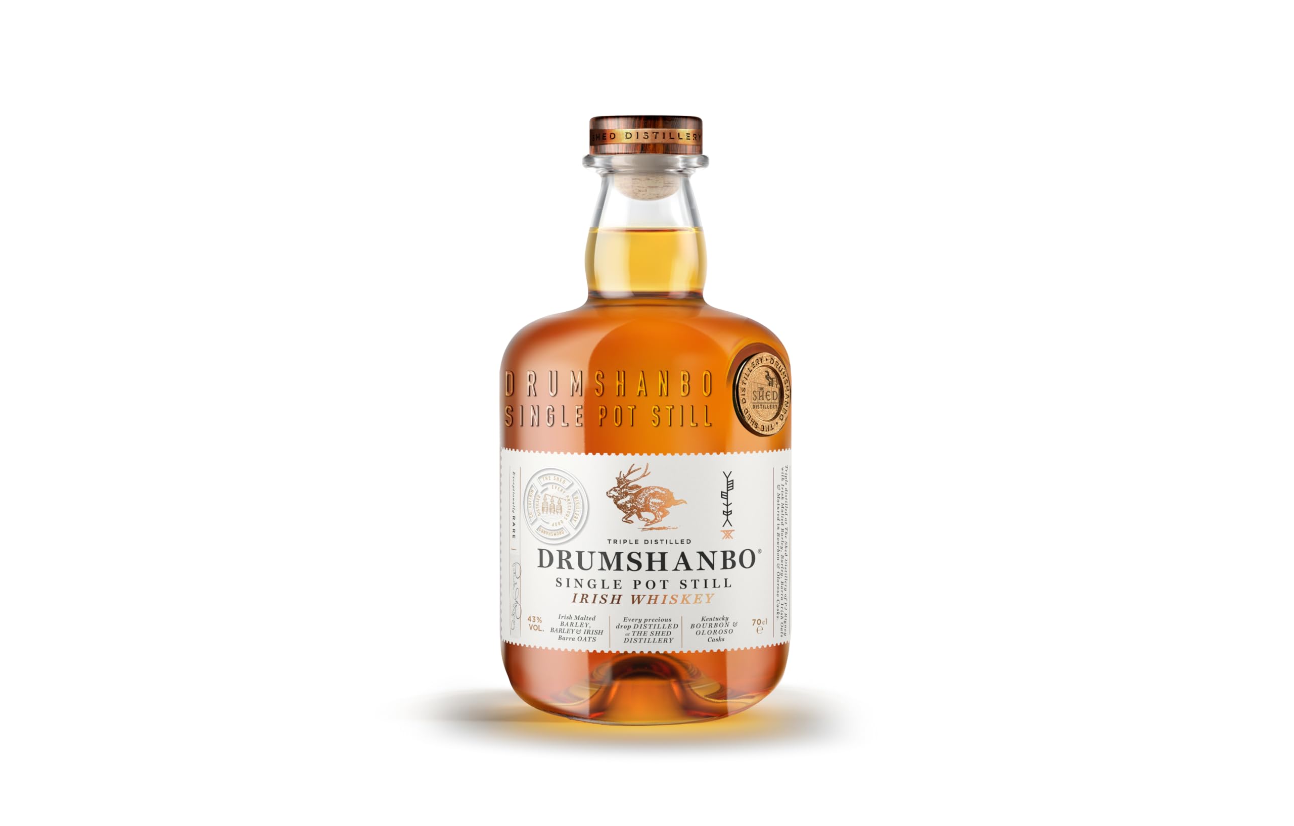 DRUMSHANBO - Single Pot Still Irish Whiskey - 43 % Alcool - Origine : Irlande - Vieilli en fûts de bourbon - 70 cl