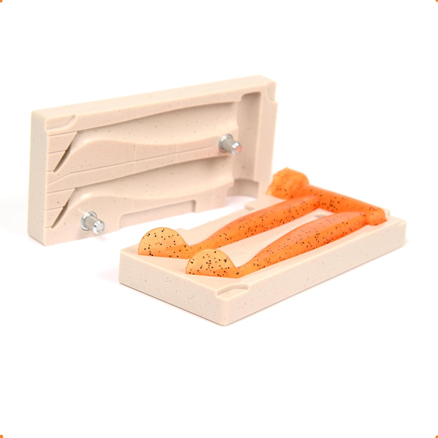Soft Plastiс Lure Making Injection Fishing Mold Shaker 3.2'' Two Cavity
