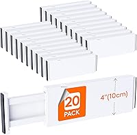 Vista 33 de Lifewit - Paquete de 8 separadores de cajones de plástico de 15 cm de alto, 34-56 cm ajustables, organizadores de cajones para ropa, separadores