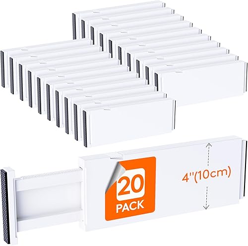 Miniatura 33 de Lifewit - Paquete de 8 separadores de cajones de plástico de 15 cm de alto, 34-56 cm ajustables, organizadores de cajones para ropa, separadores