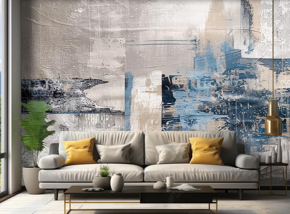 Papier peint intissé art abstrait 300x210 cm pour grand mur de salon