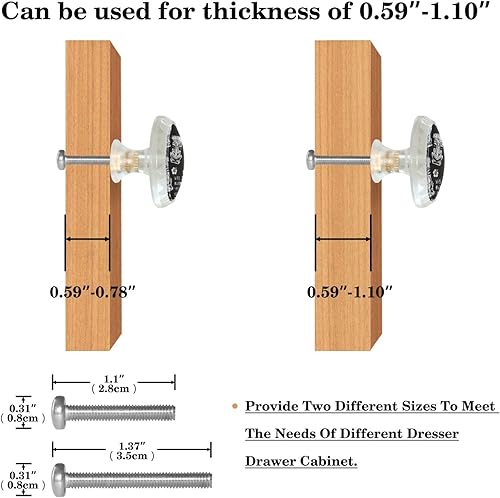 Miniatura 5 de Tirador Tiki Bar transparente para cajones con tornillos, 4 unidades