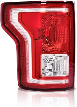 CHEDA Tail Light w/bulb Halogen, Red Left Rear Lamp Assembly Pilotos | Compatible with Ford F150 SSV 2016-2017/Compatible with F150 submodel Lariat, XL, XLT, Traseros Conjunto