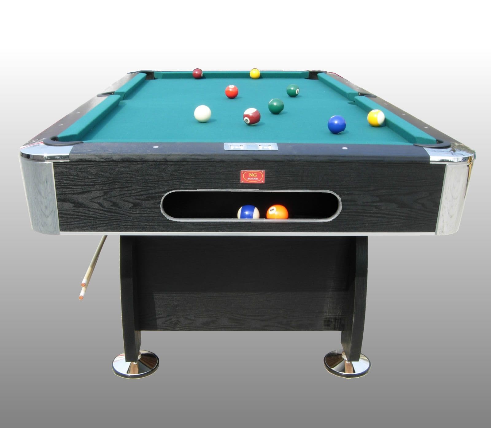 Tavolo da Biliardo BLACK NORMAN - Disponibile con Panno Verde, Rosso, Blu e Nero, Design Professionale e Accessori Completi