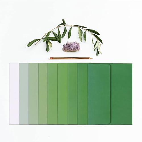Miniatura 6 de Paquete de 18 sobres autoadhesivos color verde de 5 x 7 pulgadas, color degradado, verde desteñido, perfecto para invitaciones, cartas, fotos,
