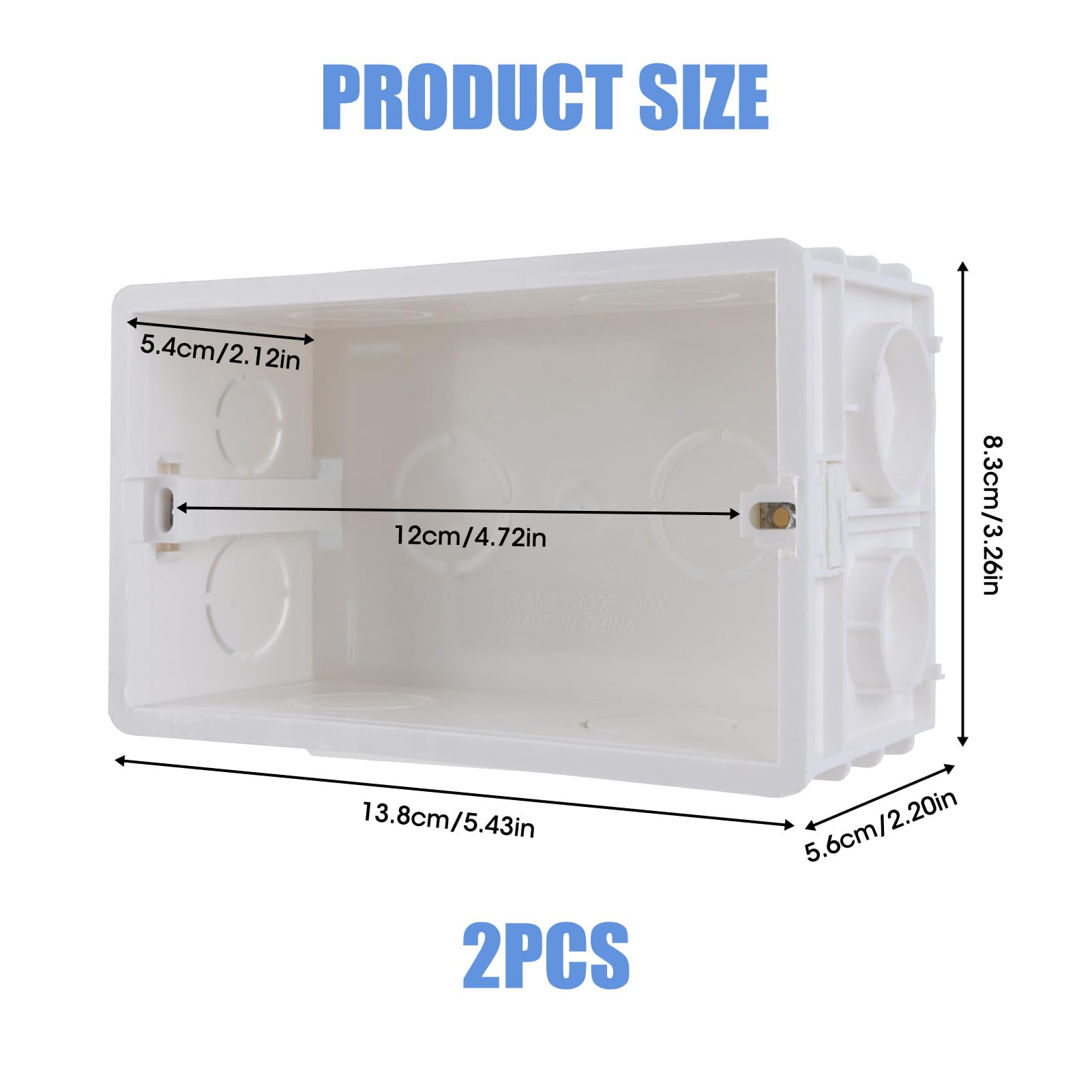 2 Gang Surface Mount Back Box Pattress 2Pcs, Pattress Box - Image 2