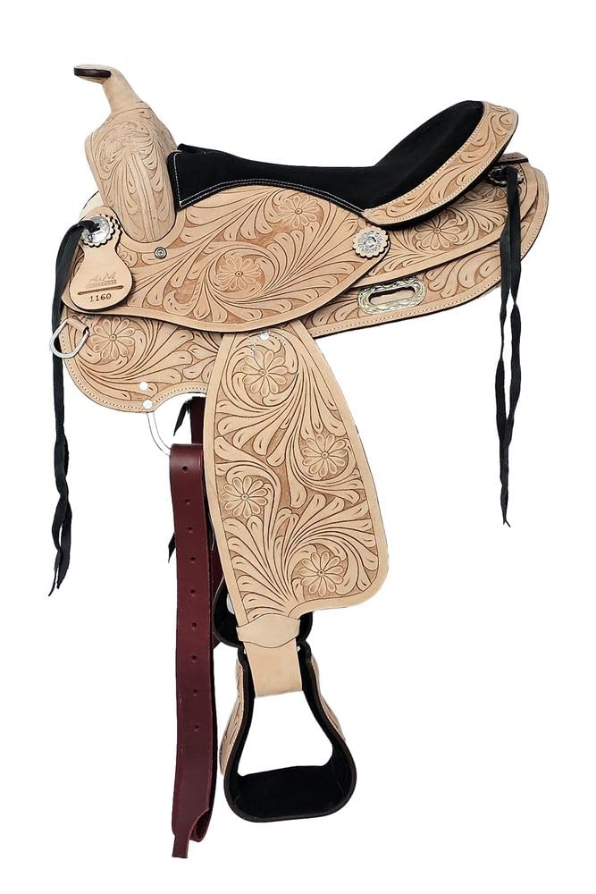 A&M Reitsport Oregon Selle Western en cuir de buffle, 43,2 cm (17")