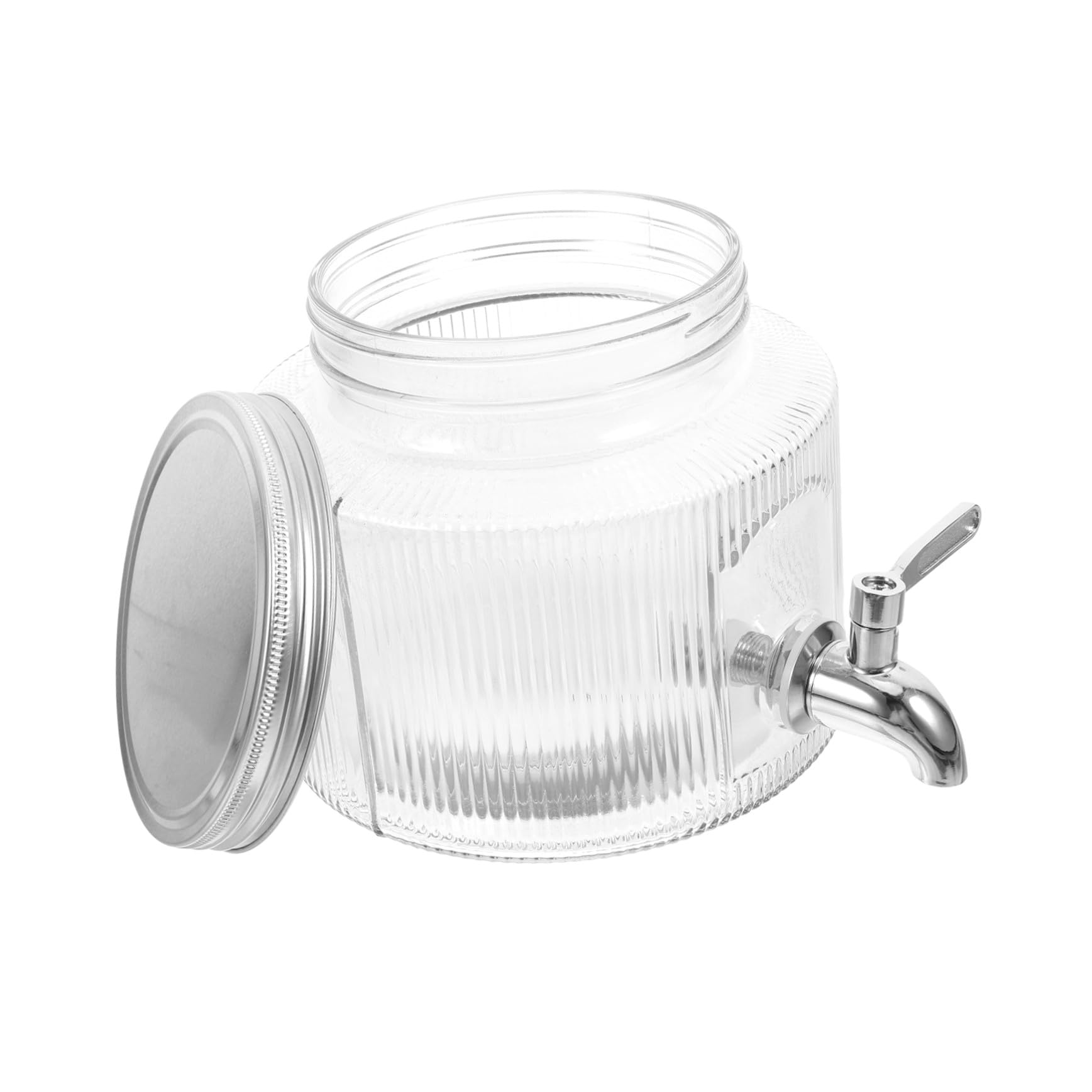Toyvian Dispensador de Cócteles de Vidrio para Nevera de 2.8l Grifo, Material Seguro de Acero Inoxidable y Diseño Simple para Uso en Fiestas Casa