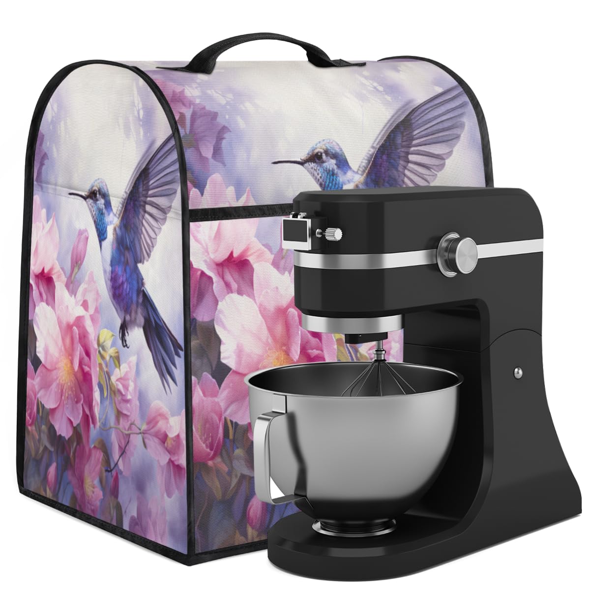 Coffee Maker Cover Flower Hummingbird Kitchen Appliance Covers Small Appliance Covers Blender Cover Juicer Cover Dust Covers for Kitchen Appliances with Top Handle and Pockets,Washable,B757