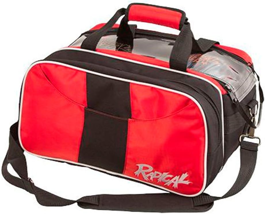 Radical Double Tote with Shoe Pouch Bowling Bag, Black/Red