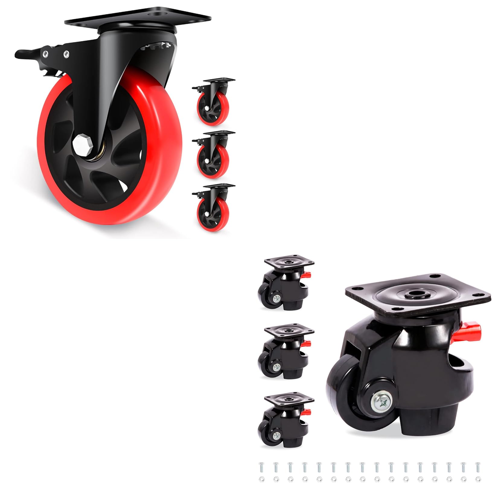 Sohnvwtgd 5 Inch Casters Wheels & Leveling Casters 80F