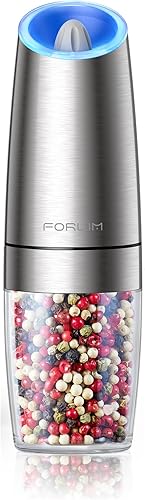 Miniatura 9 de FORLIM Gravity - Juego de molinillo eléctrico de sal y pimienta, molinillo automático de pimienta, molinillo de pimienta, funciona