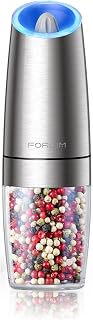 FORLIM Salt and Pepper Grinder,Gravity Pepper Grinder, Stainless Steel, 1Pack(Sliver)