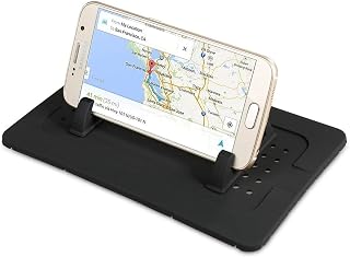 Dashboard Car Phone Mount Holder Non-Slip Silicone Pad Dash Mat Cell Phone Holder for iPhone 13/13 Pro/12/12 Pro/XS/XR Samsung S20+/S20/S10/S10+ LG HTC Nexus Google Pixel Smartphone GPS Holder Black