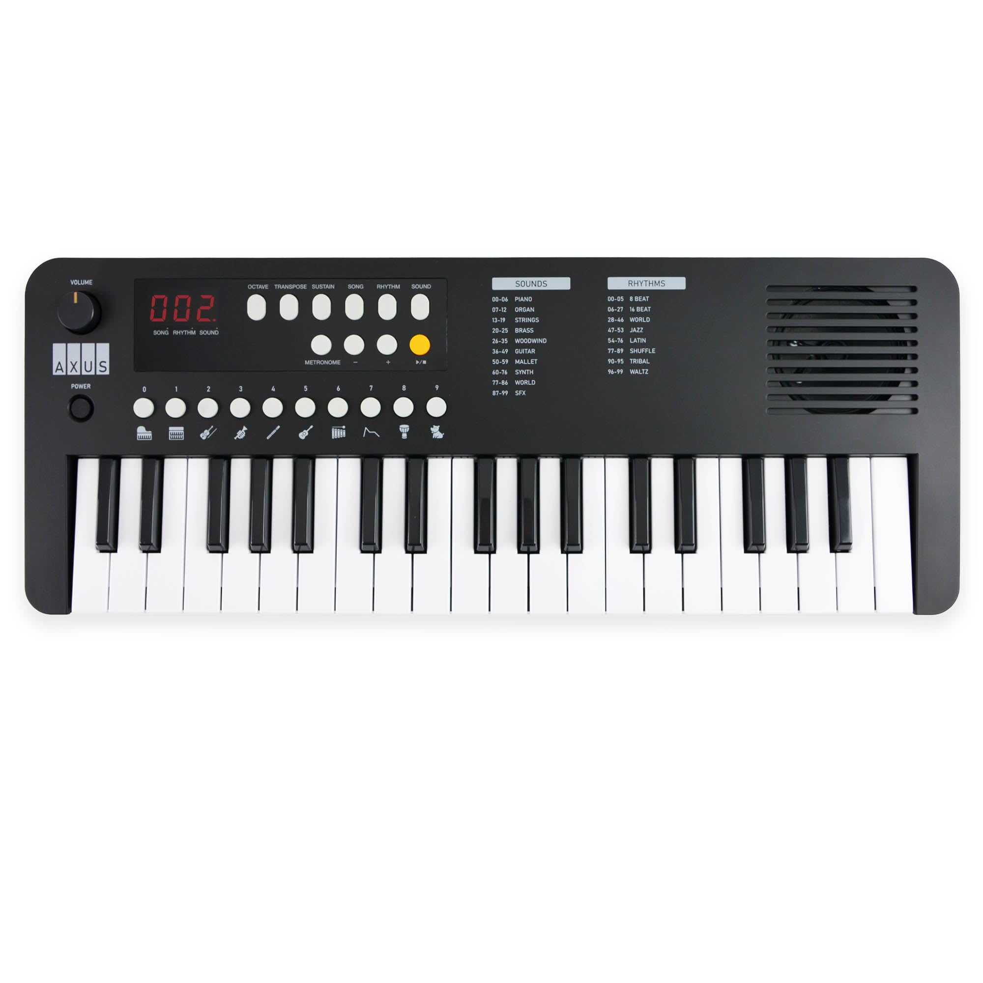 Axus Music 37 Key Mini Keyboard Black