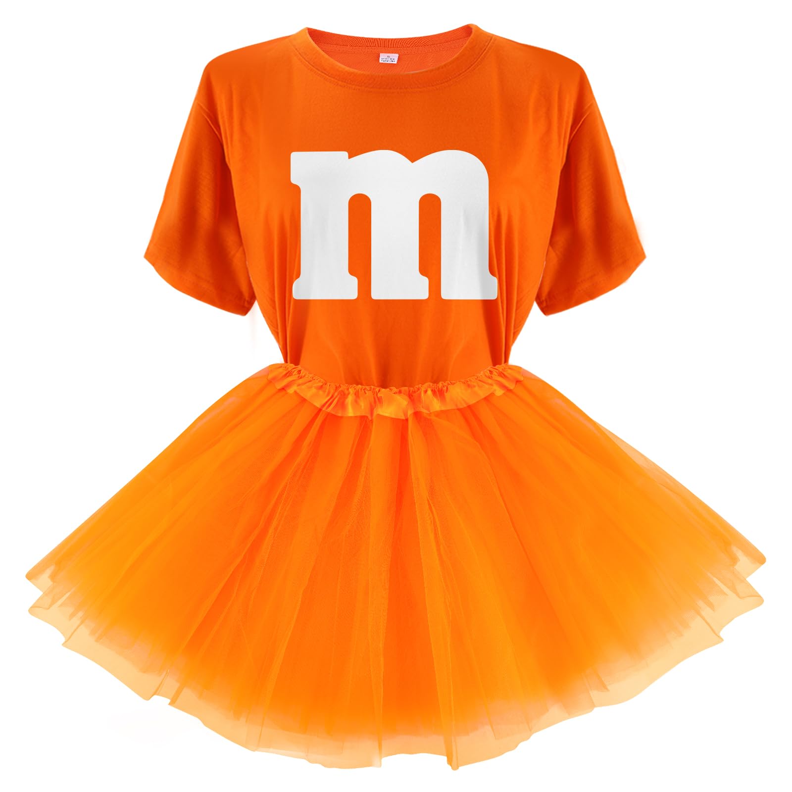 Letter M Halloween Costumes T-Shirt Tutu Skirts, Team Group T-Shirt, Funny Costumes for Halloween Christmas Party Costume