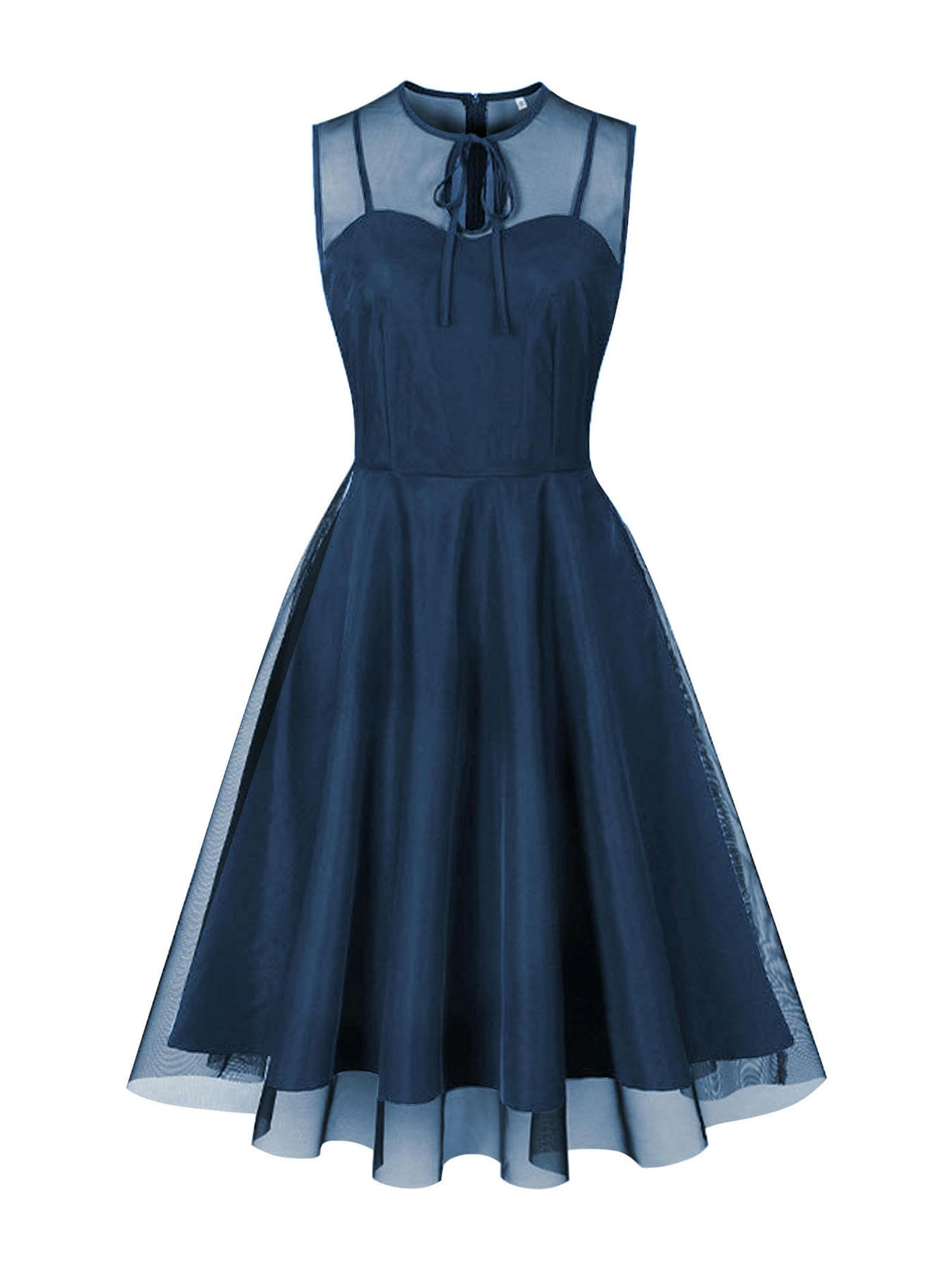 Robe en maille mi-longue sans manches confortable taille XL