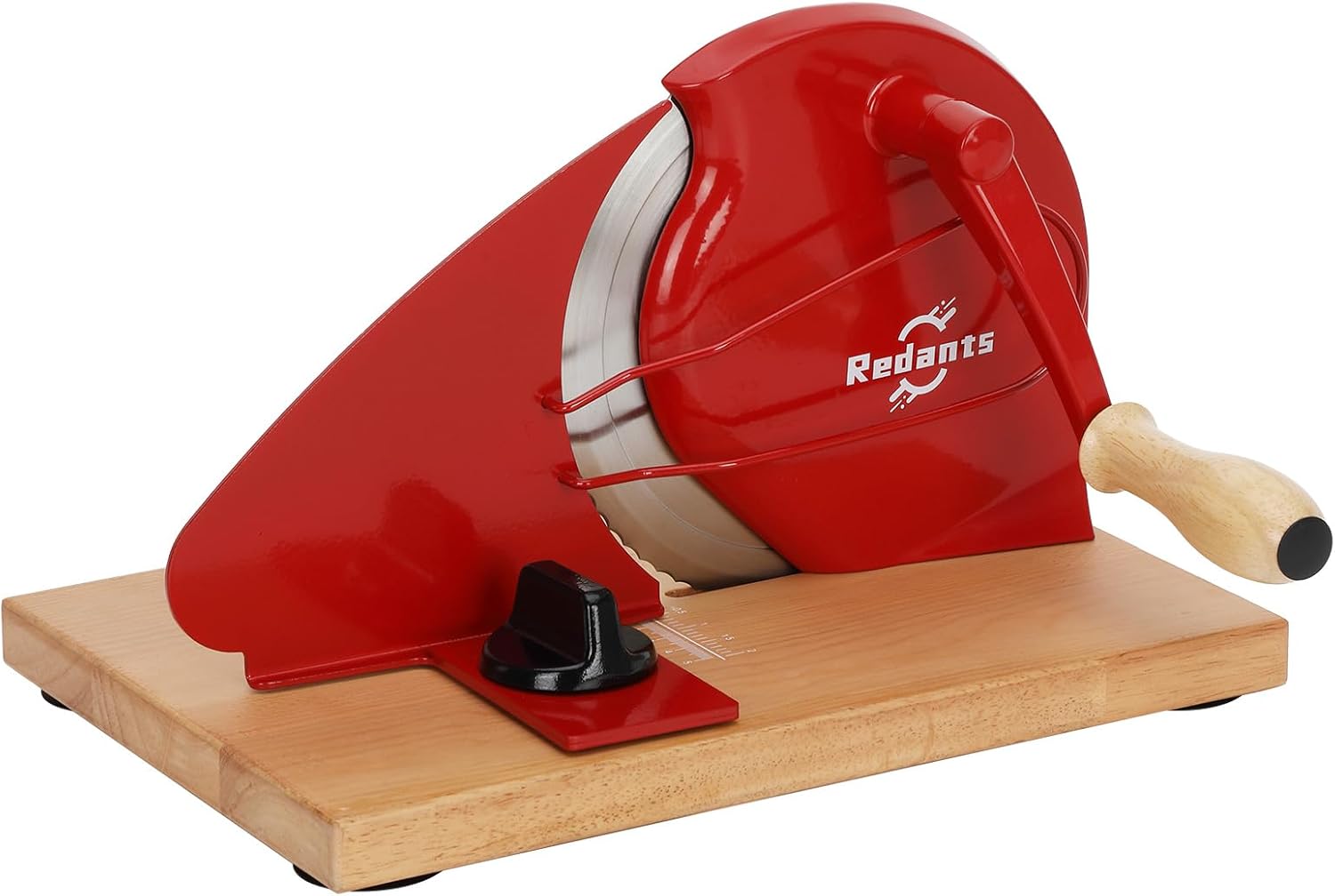 Manual Bread Slicer for Homemade Sourdough Bread, Versatile Hand Crank Bread Slicer, Adjustable Thickness for Smooth Cutting, Food Grade Stainless Steel (Red)