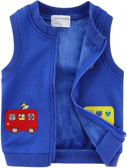 Mud Kingdom Gilet Invernale Per Bambini In Pile Morbidissimo - Fantasia Cartone Animato Con Cerniera - Caldo E Senza Maniche