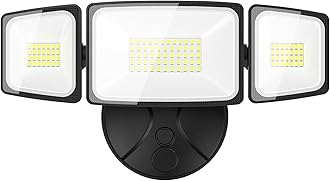 Onforu SONZON 50W LED Security Light 5000LM Super Bright Outdoor Flood Light IP65 Waterproof 5000K Daylight White 3 Adjustable Heads Wall Light for Garage Patio Garden Porch Yard