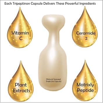 AminoGenesis Tripeptinon Cermide Age Defying, Lifting and Firming Renewal Serum for Restoring Youth, 40 Capsules