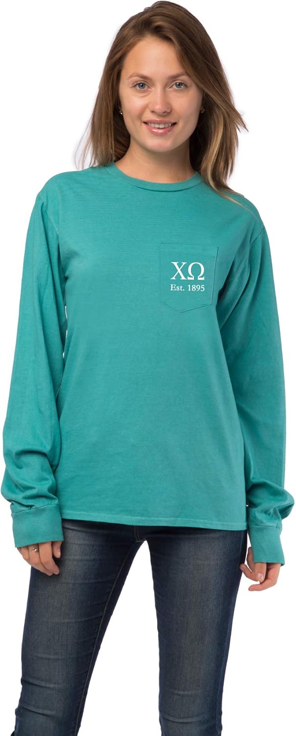 Chi Omega Long Sleeve Pocket Tee