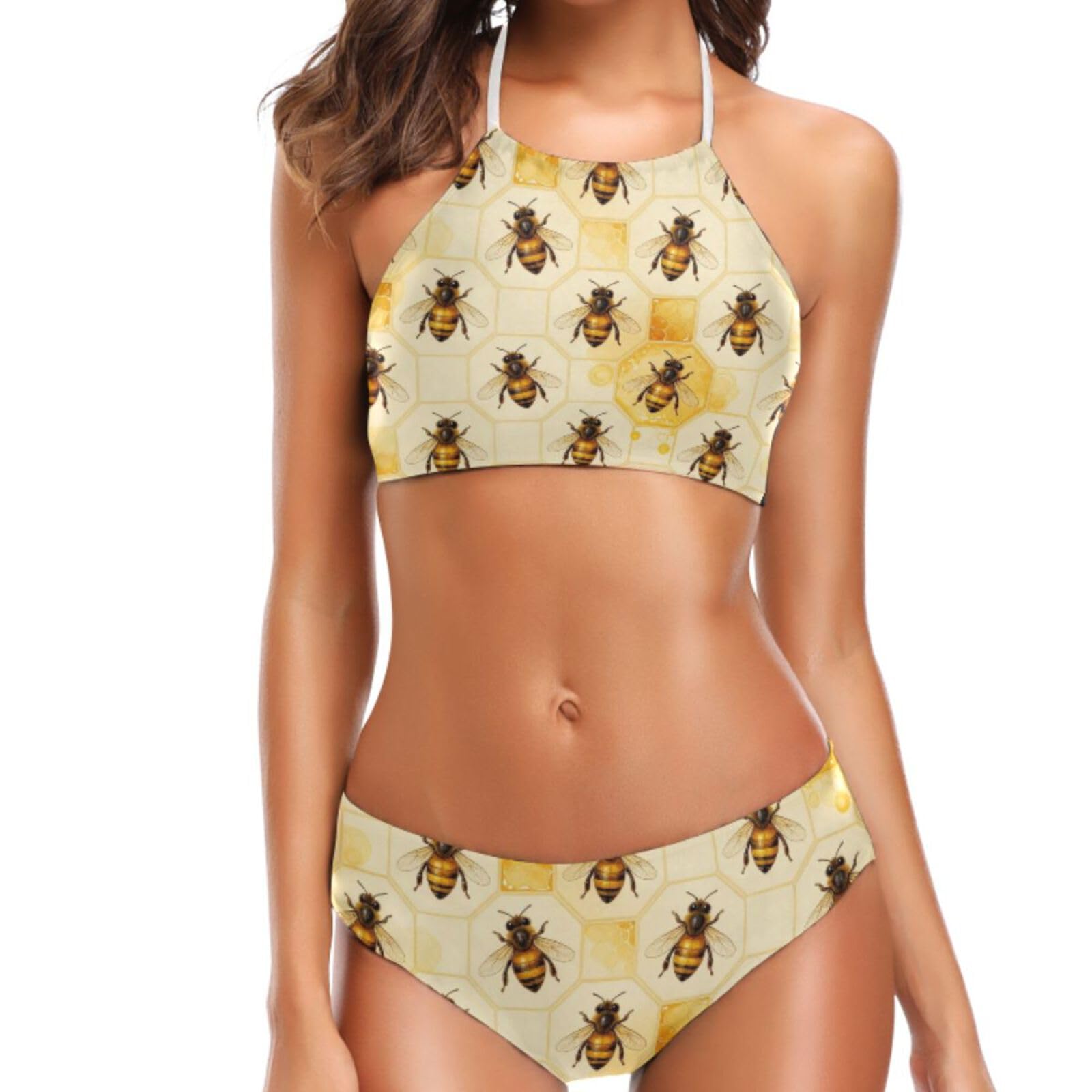 FRODOTGV Damski zestaw bikini wiązany na szyi S, M, L, XL, XXL